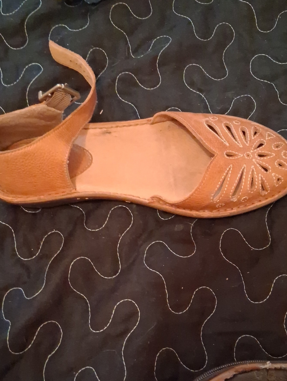 Nurture by Lamaze Tan Cutout Ankle-Strap Sandals